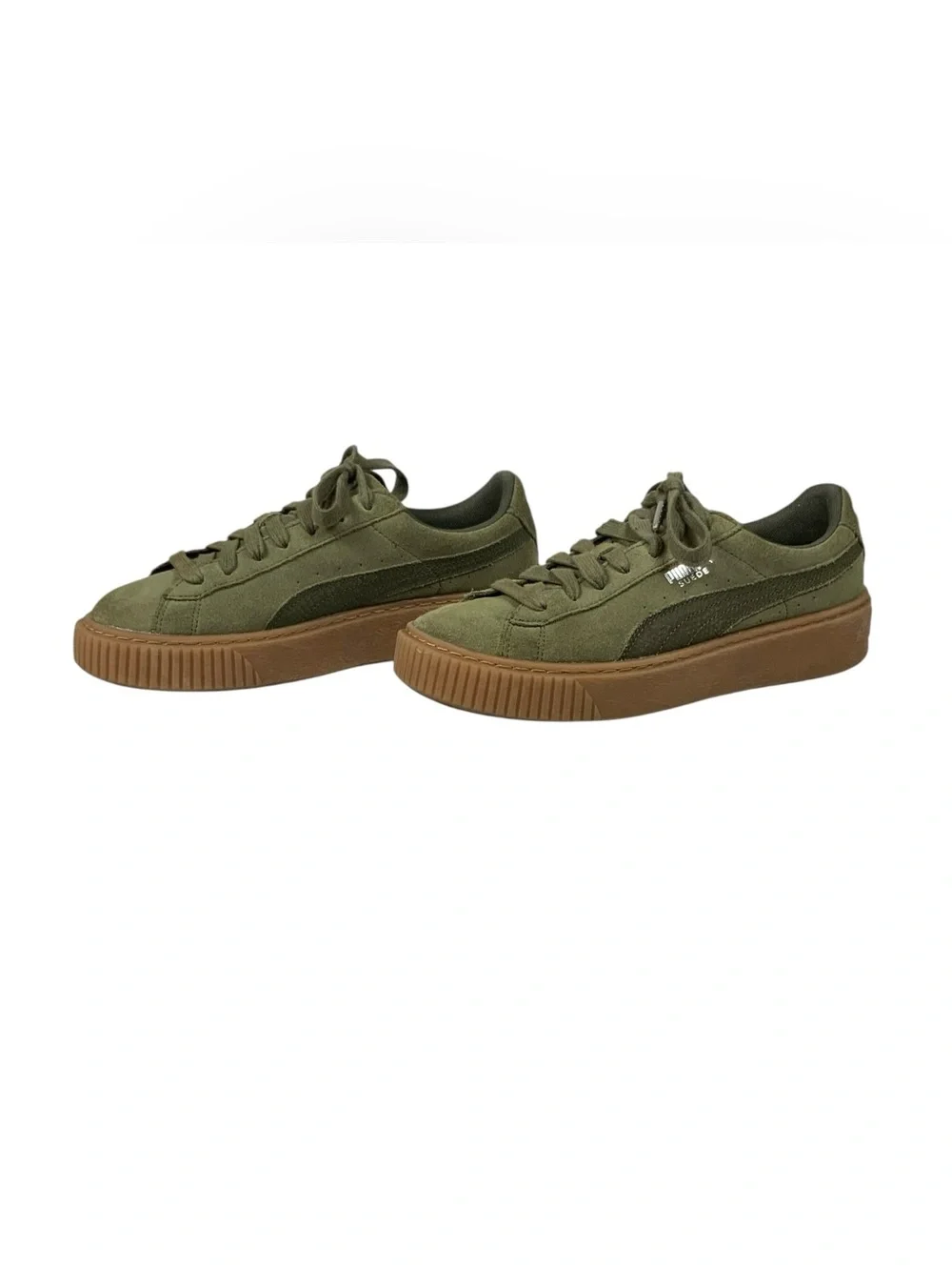 PUMA Burnt Olive Gum Suede Sneakers